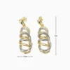 Aretes Largos De Oro Doble Color
