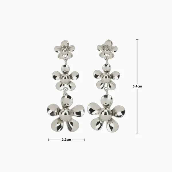 Aretes Largos De Oro Flores Colgantes Aretes Largos De Oro Flores Colgantes
