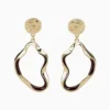 Aretes Largos De Oro Organico Dorado Aretes Largos De Oro Organico Dorado