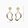 Aretes Largos De Oro Organico Dorado Aretes Largos De Oro Organico Dorado