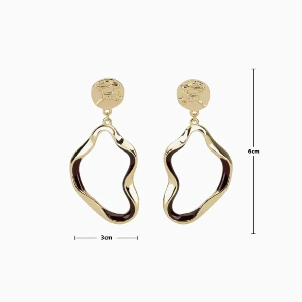 Aretes Largos De Oro Organico Dorado Aretes Largos De Oro Organico Dorado