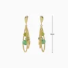Aretes Largos De Oro Piedras Verdes