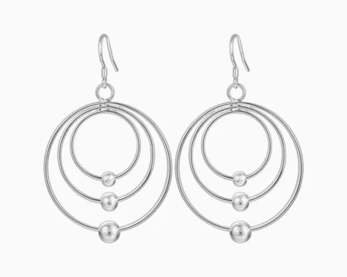 Aretes Largos De Plata Alineacion Planetaria