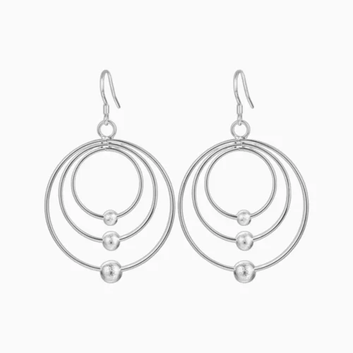 Aretes Largos De Plata Alineacion Planetaria