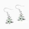 Aretes Largos De Plata Arbol Navideño