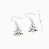 Aretes Largos De Plata Arbol Navideño