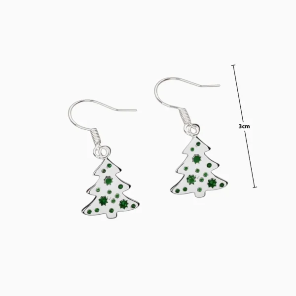 Aretes Largos De Plata Arbol Navideño