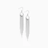 Aretes Largos De Plata Colgantes Plateados