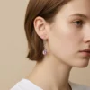 Aretes Largos De Plata Estrella Rosa Aretes Largos De Plata Estrella Rosa
