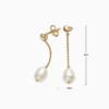 Aretes Largos De Plata Perla Blanca