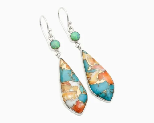 Aretes Largos De Plata Retro Gota