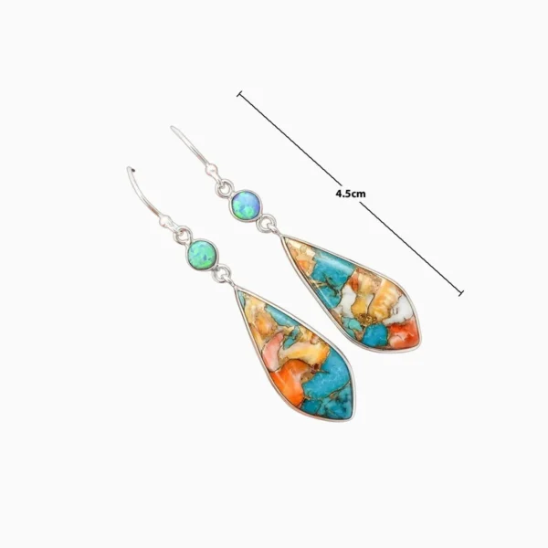 Aretes Largos De Plata Retro Gota