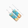 Aretes Largos De Plata Retro Rectangulo