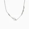 Collar De Oro Blanco Con Perla