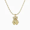 Collar De Oro Dije Oso Brillante