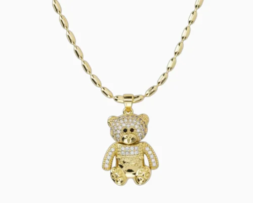 Collar De Oro Dije Oso Brillante Collar De Oro Dije Oso Brillante
