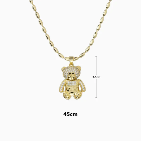 Collar De Oro Dije Oso Brillante