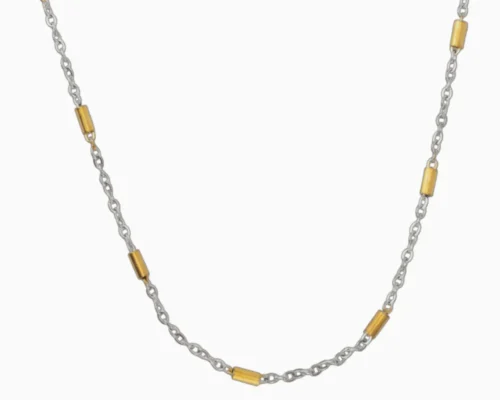 Cadena De Acero Cilindros Dorados