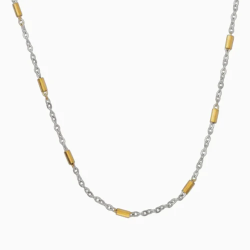 Cadena De Acero Cilindros Dorados