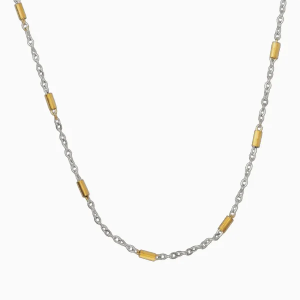 Cadena De Acero Cilindros Dorados