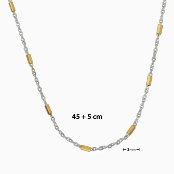 Cadena De Acero Cilindros Dorados