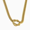Collar De Acero Cola De Raton Con Nudo