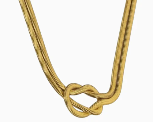 Collar De Acero Cola De Raton Con Nudo