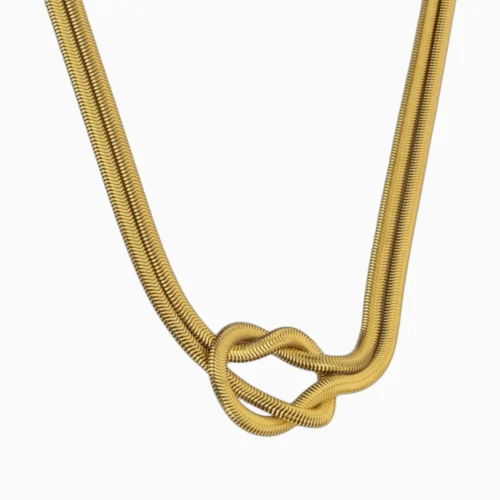 Collar De Acero Cola De Raton Con Nudo