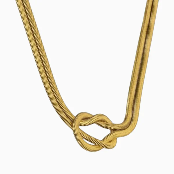 Collar De Acero Cola De Raton Con Nudo