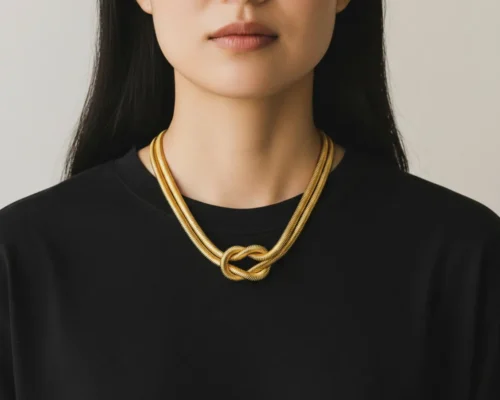 Collar De Acero Cola De Raton Con Nudo