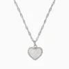 Collar De Acero Dije Corazon Bicolor