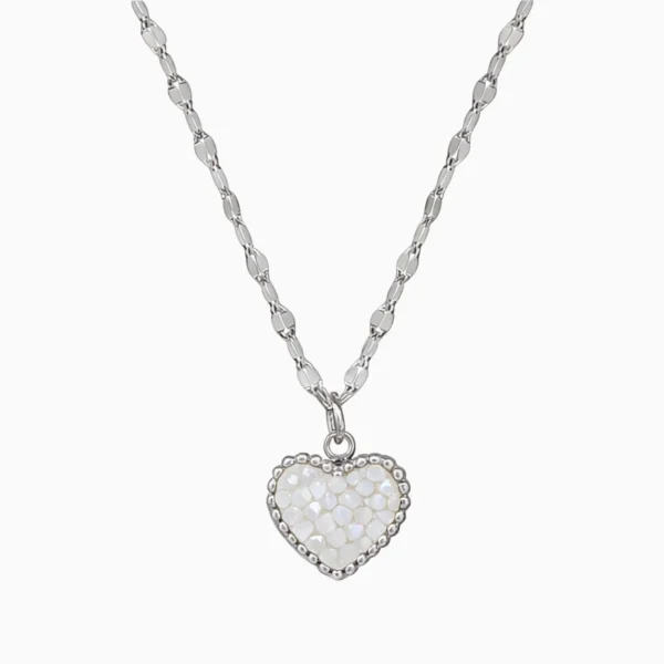 Collar De Acero Dije Corazon Bicolor Collar De Acero Dije Corazon Bicolor