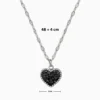 Collar De Acero Dije Corazon Bicolor