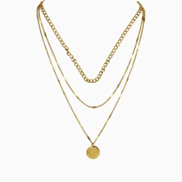 Collar De Acero Triple Cadena