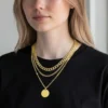 Collar De Acero Dije Dorado