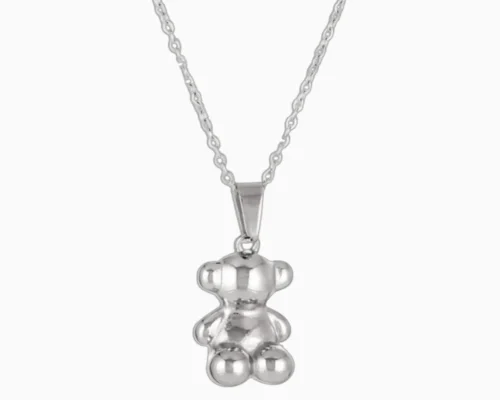 Collar De Acero Dije Oso