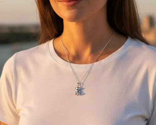 Collar De Acero Dije Oso