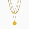 Collar De Acero Doble Dije Dorado
