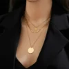 Collar De Acero Doble Dije Dorado