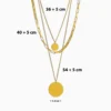 Collar De Acero Doble Dije Dorado
