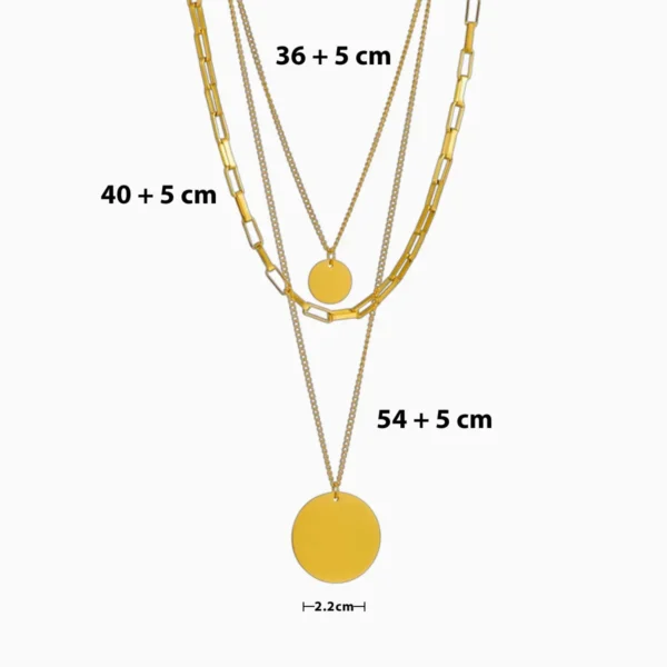 Collar De Acero Doble Dije Dorado