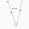 Collar De Acero Flor 5 Hojas Blanco