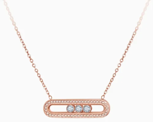 Collar De Acero Movimiento Cincel Rosa