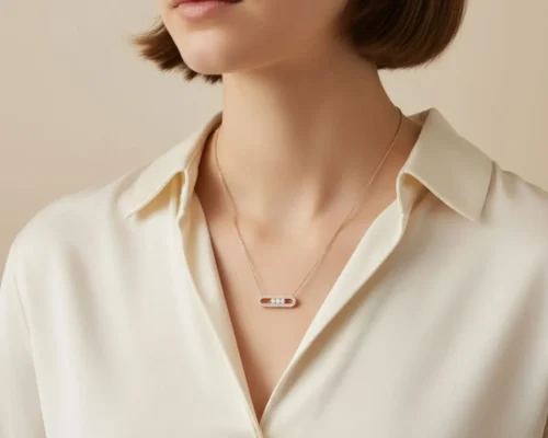 Collar De Acero Movimiento Cincel Rosa
