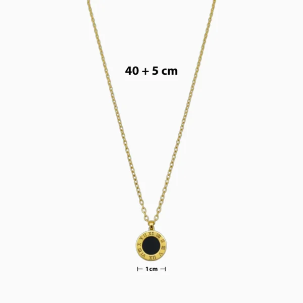 Collar De Acero Numeros Romanos Dorado