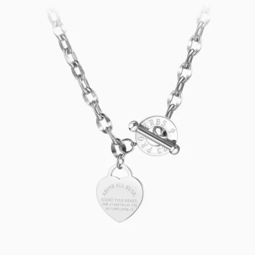 Collar De Acero Placa Corazon