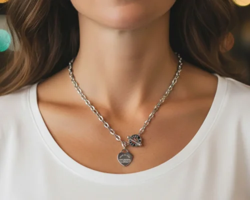 Collar De Acero Placa Corazon