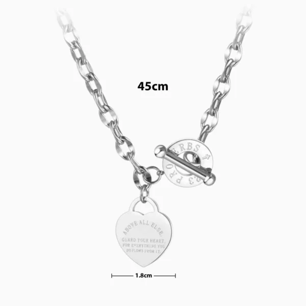 Collar De Acero Placa Corazon