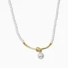 Collar De Oro Cuentas Con Perla