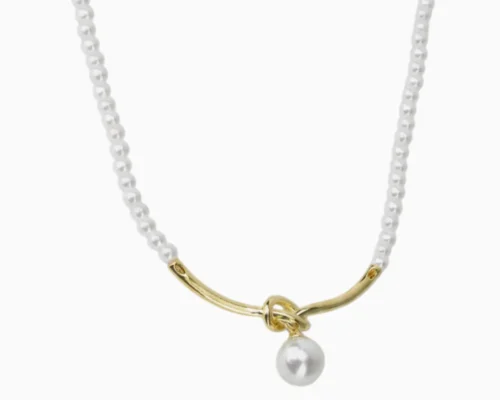 Collar De Oro Cuentas Con Perla